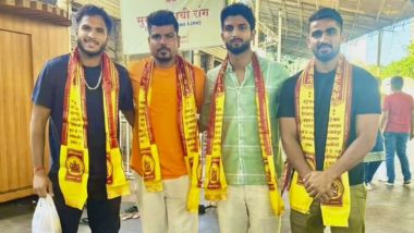 Mahipal Lomror, Vyshak Vijaykumar and Other RCB Cricketers Visit Siddhivinayak Temple in Mumbai Ahead of Clash Against MI in IPL 2024 (See Pic)