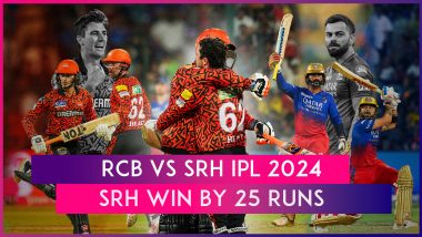 RCB vs SRH IPL 2024 Stat Highlights: Sunrisers Hyderabad Beat Royal Challengers Bengaluru By 25 Runs