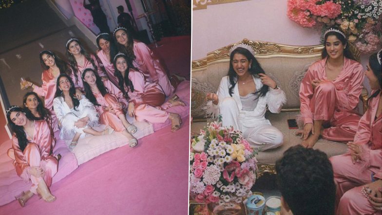 Radhika Merchant Bachelorette Party Pics: Bollywood Actress Janhvi Kapoor Hosts A Princess Diaries Royal Slumber Party for Anant Ambani's Soon-To-Be-Wife!