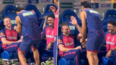 Rajasthan Royals Players Show Raw Emotions After Their Two-Wicket Win Over KKR in IPL 2024 (Watch Video)