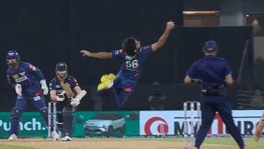 Ravi Bishnoi Takes Stunning One-Handed Catch off His Own Bowling To Dismiss Kane Williamson During LSG vs GT IPL 2024 Match (Watch Video)