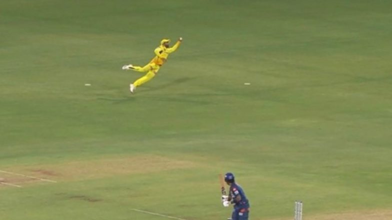 Ravindra Jadeja Takes Stunning One-Handed Catch To Dismiss KL Rahul During LSG vs CSK IPL 2024 Match (Watch Video)