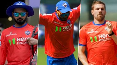 Rishabh Pant, Axar Patel, Anrich Nortje and Other Delhi Capitals Squad Members Sweat It Out During a Training Session Ahead of DC vs GT IPL 2024 Clash (Watch Video)