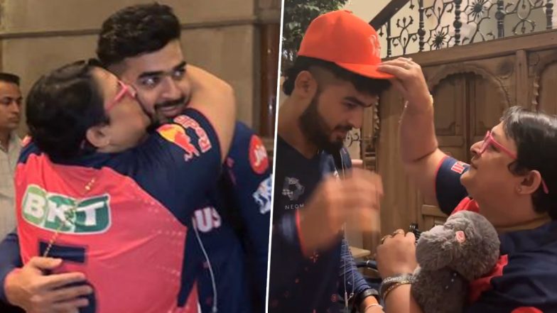 Riyan Parag Shares Wholesome Moment With His Mother As She Gives Him Orange Cap After Rajasthan Royals Beat Mumbai Indians by Six Wickets in IPL 2024 (Watch Video)