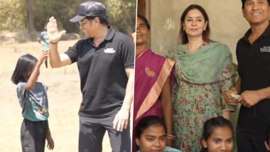 Sachin Tendulkar Celebrates 51st Birthday With Underprivileged Girls, Calls Wife Anjali 'Captain' of STF (Watch Video)