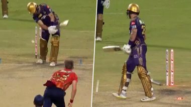Bowled! Sam Curran Uproots Phil Salt’s Off-Stump With Pin-Point Yorker During KKR vs PBKS IPL 2024 Match (Watch Video)