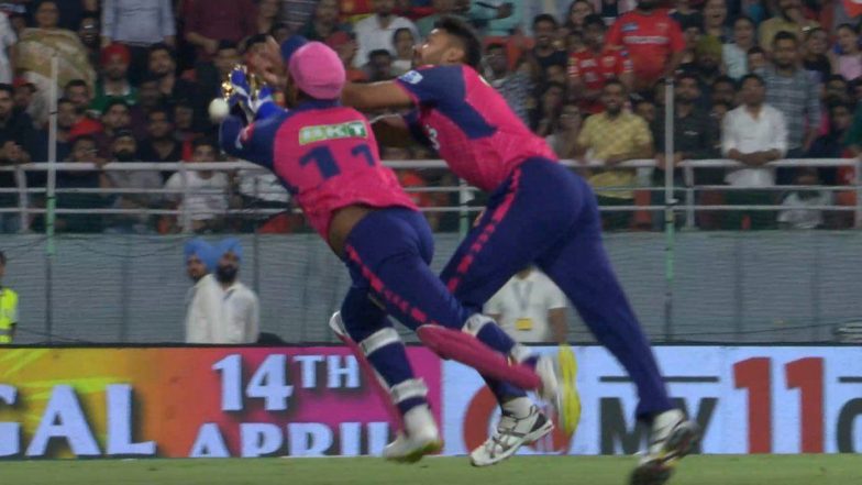 Sanju Samson Drops Catch of Ashutosh Sharma After Mix-Up With Avesh Khan During PBKS vs RR IPL 2024 Match, Video Goes Viral