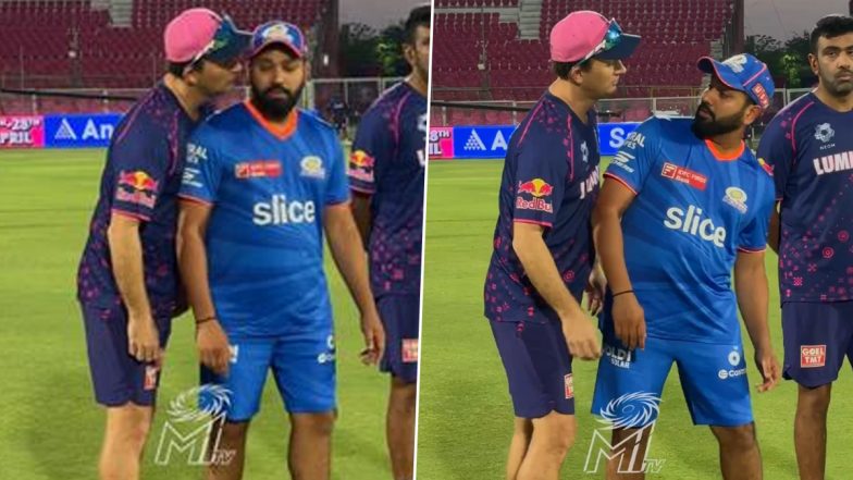 Shane Bond Tries Kissing Rohit Sharma During Training Session Ahead of RR vs MI IPL 2024 Match (Watch Video)