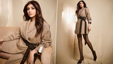Shilpa Shetty Looks Chic and Commanding in a Brown Belted Dress, Gives Masterclass on How To Rock the Boss Lady Vibes (View Pics)