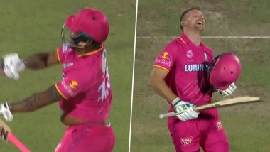 Shimton Hetmyer Celebrates in Joy As Jos Buttler Reaches His Century In the Last Ball of the Innings During RR vs RCB IPL 2024 (Watch Video)