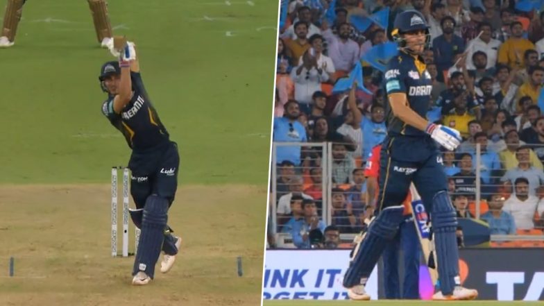 Shubman Gill Smashes Kagiso Rabada for a Six With Picture-Perfect Lofted Straight Drive During GT vs PBKS IPL 2024 Match (Watch Video)