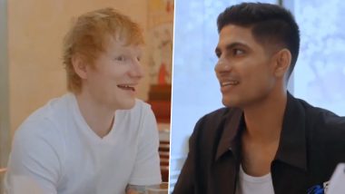 Shubman Gill Meets Ed Sheeran, Tells Him to Ask Shah Rukh Khan Why Did KKR Not Retain Him After IPL 2021 (Watch Video)