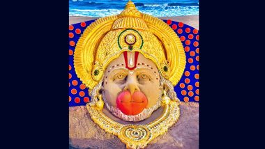 Hanuman Jayanti 2024 Sand Art: Artist Sudarsan Pattnaik Makes Beautiful Sand Sculpture at Odisha's Puri Beach to Celebrate Lord Hanuman's Birth Anniversary (See Pics)