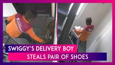 Swiggy Instamart Delivery Boy Steals Pair Of Shoes Kept Outside House In Gurugram; Company Says, ‘We Expect Better From Our Delivery Partners’