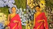 Newly Married Taapsee Pannu Stuns in a Red Saree at Anand Pandit&rsquo;s Daughter&rsquo;s Wedding Reception; Actress Spotted Sans Husband Mathias Boe at the Function (Watch Video)