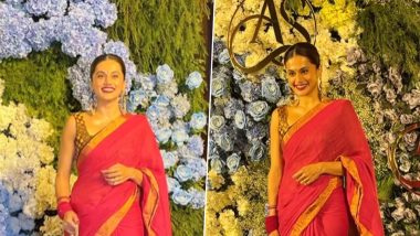 Newlywed Taapsee Pannu Stuns in Saree at First Public Appearance After Wedding With Mathias Boe (Watch Video)