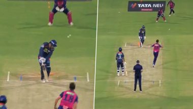 Bowled! Trent Boult Uproots Quinton de Kock’s Off-Stump in First Over of LSG vs RR IPL 2024 Match (Watch Video)