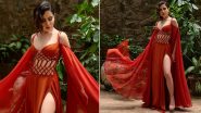 Urfi Javed Turns Up the Heat in a Stunning Orange Gown With Cutouts, Perfect for Summer Vibes (View Pics)