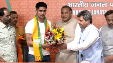 Vijender Singh Quits Congress: Olympic Medalist Joins BJP Ahead of Lok Sabha Elections, Calls It ‘Ghar Wapsi for Me’