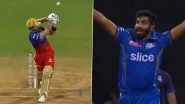Virat Kohli Wicket Video: Watch Jasprit Bumrah Dismiss Star Cricketer Caught-Behind During MI vs RCB IPL 2024