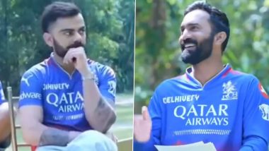 Virat Kohli 'Stumps' Dinesh Karthik With Witty Answer to Trivial Question, RCB Wicketkeeper-Batter's Puzzled Reaction Goes Viral (Watch Video)