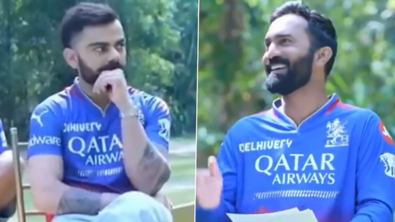 Virat Kohli 'Stumps' Dinesh Karthik With Witty Answer to Trivial Question, RCB Wicketkeeper-Batter's Puzzled Reaction Goes Viral (Watch Video)