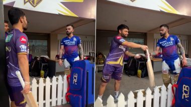 Rinku Singh Informs Virat Kohli Of Breaking His Gifted Bat, Video of the Duo's Hilarious Conversation Over It Ahead of KKR vs RCB IPL 2024 Goes Viral (Watch Video)