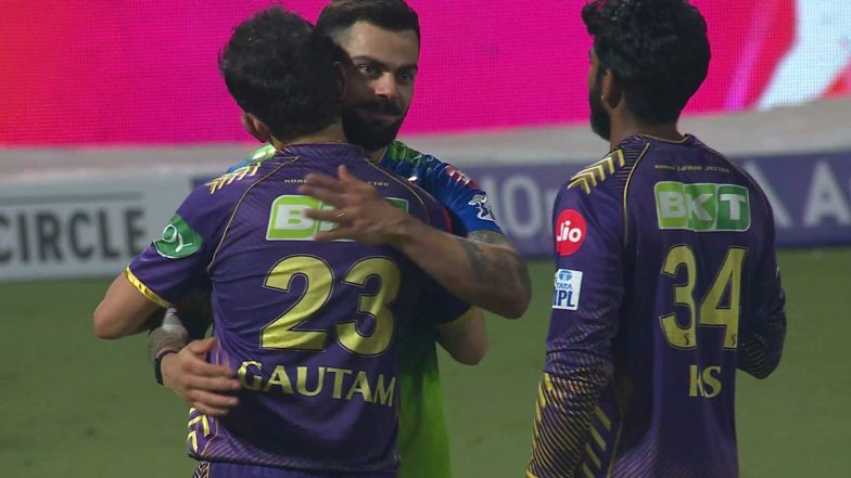 Virat Kohli Hugs Gautam Gambhir After KKR vs RCB IPL 2024 at Eden Gardens, Pictures Go Viral