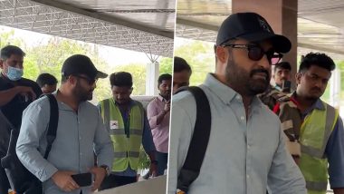 Jr NTR Rocks a Casual Look As He Jets Off to Mumbai for the Shooting of War 2 (Watch Video)