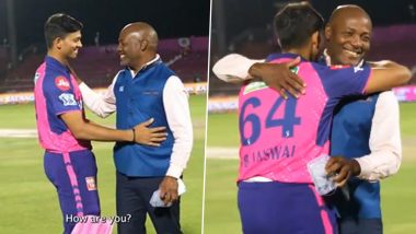 Yashasvi Jaiswal Shares Heartwarming Moment With Brian Lara After Scoring Match-Winning Century in RR vs MI IPL 2024 Clash (Watch Video)