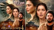 Aranmanai 4 Gets New Release Date: Tamannaah Bhatia and Raashii Khanna&rsquo;s Tamil Film to Hit Theatres on May 3 (View Poster)