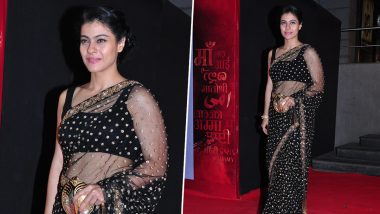 Kajol Dazzles in Black Saree With Unique Instagram Caption; Actress Writes ‘Life Is Short, Let My Pallu Be Long’ (View Pics)