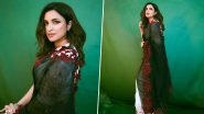 Parineeti Chopra Stuns in Black and White Floral Saree for Chamkila Promotions (View Pics)