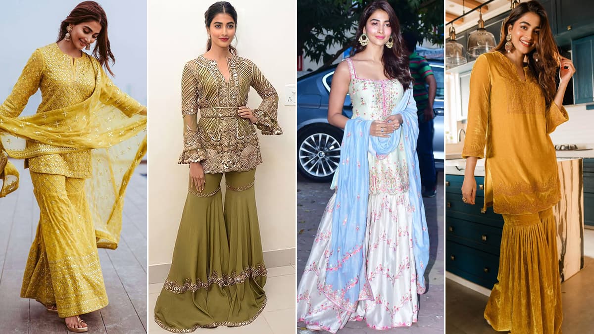 Fashion News | Pooja Hegde's Sharara Designs That You Can Bookmark! | 👗 ...