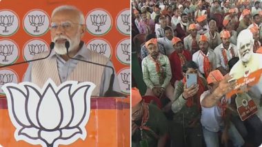 PM Narendra Modi Attacks Congress, Says ‘Its Manifesto Completely Bears Imprint of Muslim League Ideology’ (Watch Video)