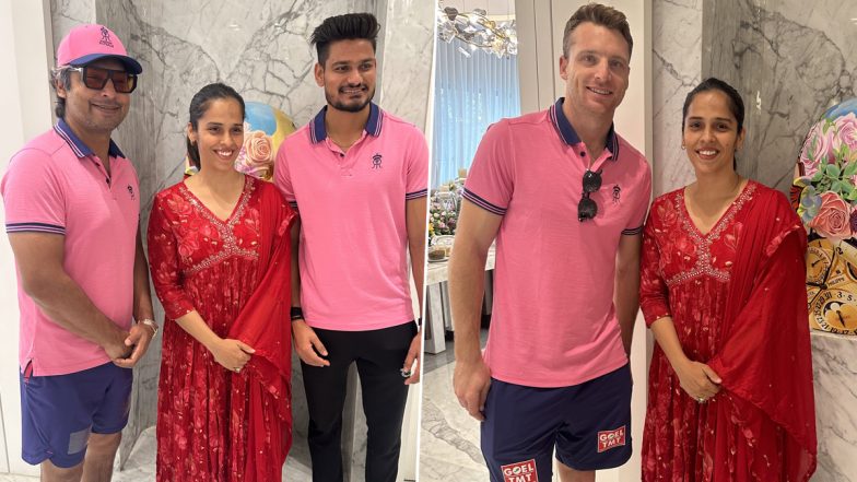 Badminton Star Saina Nehwal Meets Rajasthan Royals Cricketers Amidst IPL 2024, Shares Pictures on Social Media (See Post)