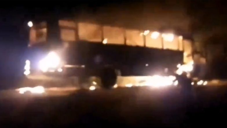 Lok Sabha Elections 2024 Phase 3 Polling: Bus Carrying EVMs and Polling Staff Catches Fire in Madhya Pradesh's Betul; No Casualties (Watch Video)