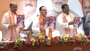 Odisha Assembly Elections 2024: BJP Chief JP Nadda Releases Party’s Manifesto Ahead of State Polls (Watch Video)