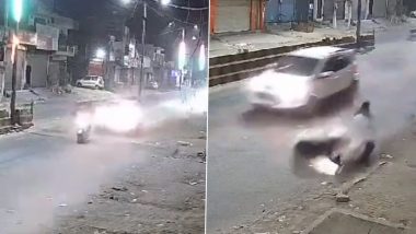 Gurugram Hit-and-Run: Scooter Rider Miraculously Survives After Being Hit by Speeding SUV, Police React After Video Surfaces