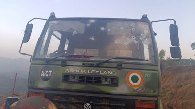IAF Vehicle Attacked in Jammu And Kashmir: Terrorists Open Fire at Indian Air Force Vehicle in Poonch District (Watch Video)