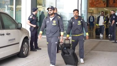 India Cricket Team Reach New York Ahead of ICC T20 World Cup 2024 (Watch Video)