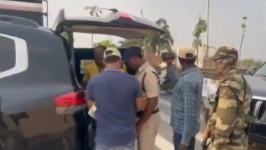 Revanth Reddy's Car Checked by EC: Election Commission’s Flying Squad Checks Telangana CM’s Convoy Vehicles in Khammam (Watch Video)