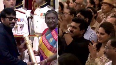 Chiranjeevi Conferred With Padma Vibhushan by President Droupadi Murmu, Video Goes Viral – WATCH