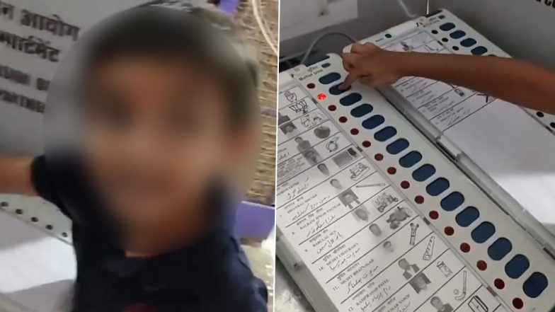 BJP Leader Vinay Mehar Films Minor Son Casting Vote in Berasia Polling Booth in Bhopal, Video Goes Viral