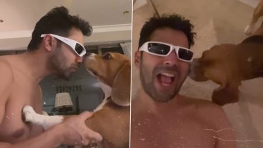 Varun Dhawan Showers His Doggo Joey With Countless Kisses As They Both Jam Together! (Watch Video)