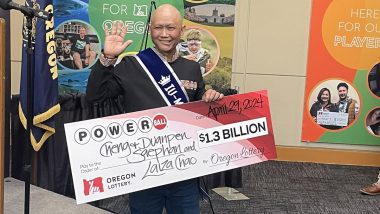 Cheng Charlie Saephan, Laos Immigrant Who Is Battling Cancer, Wins USD 1.3 Billion Powerball Jackpot in US, to Split Prize Money Equally With Friend (Watch Video)