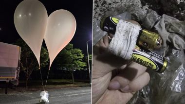 North Korea Sends Over 150 Balloons in South: Seoul Military Claims 'North Korean Trash Balloons Dumping Waste in Gyeongsang After Tit-For-Tat Action Warning'; Pics Surface
