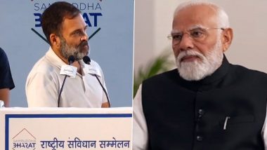 PM Narendra Modi Psychologically Finished, His Government Will Be Removed Soon, Claims Rahul Gandhi at Election Rally in Jammu and Kashmir’s Banihal (Watch Video)