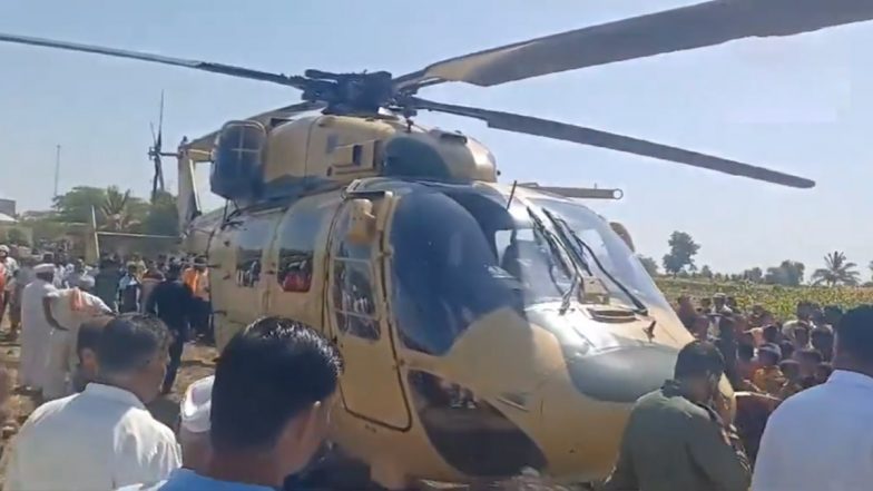 Dhruv Helicopter Emergency Landing: Indian Army’s Chopper Makes Precautionary Landing in Open Field in Maharashtra Due to Technical Snag