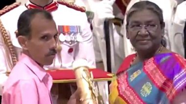 Padma Awards 2024: Sathyanarayana Beleri Honoured With Padma Shri Award for Contributions in Agriculture Sector (Watch Video)